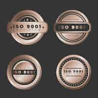 Free vector iso certification badge pack