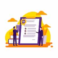 Free vector iso certification concept