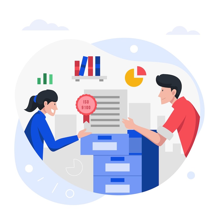 Free Vector iso certification illustration