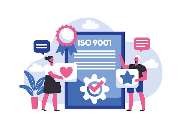 Free vector iso certification illustration