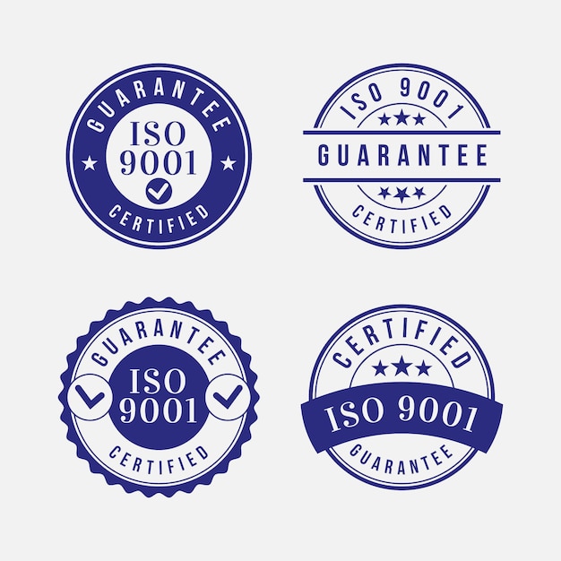 Free vector iso certification stamp collection