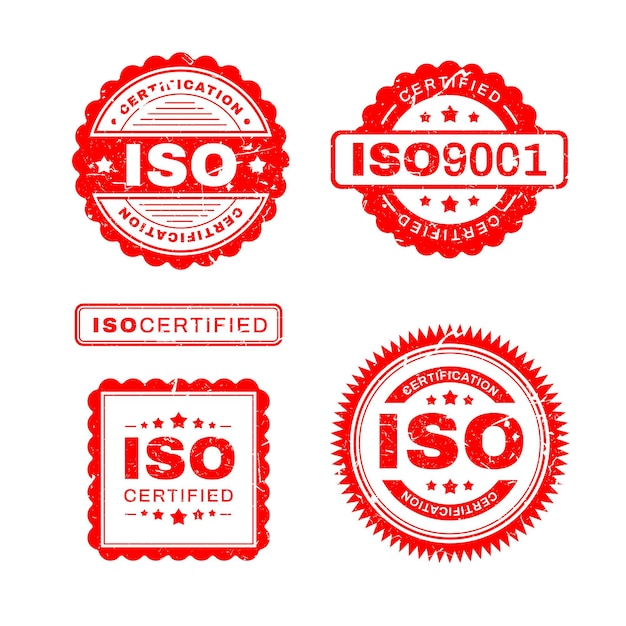 Free vector iso certification stamp collection