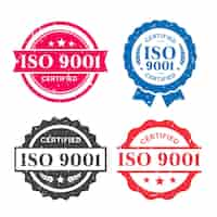 Free vector iso certification stamp collection