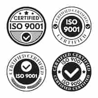 Vettore gratuito collezione di francobolli di certificazione iso