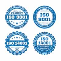 Free vector iso certification stamp collection