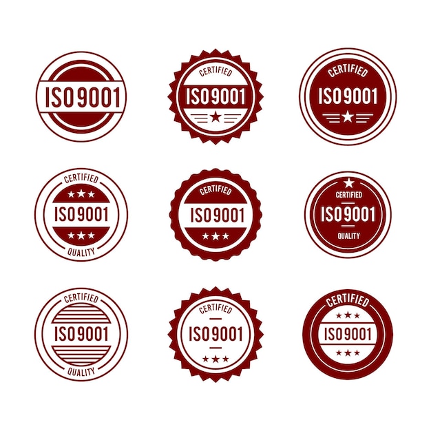 Free vector iso certification stamp collection