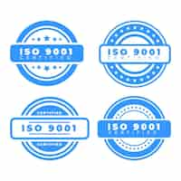 Free vector iso certification stamp collection