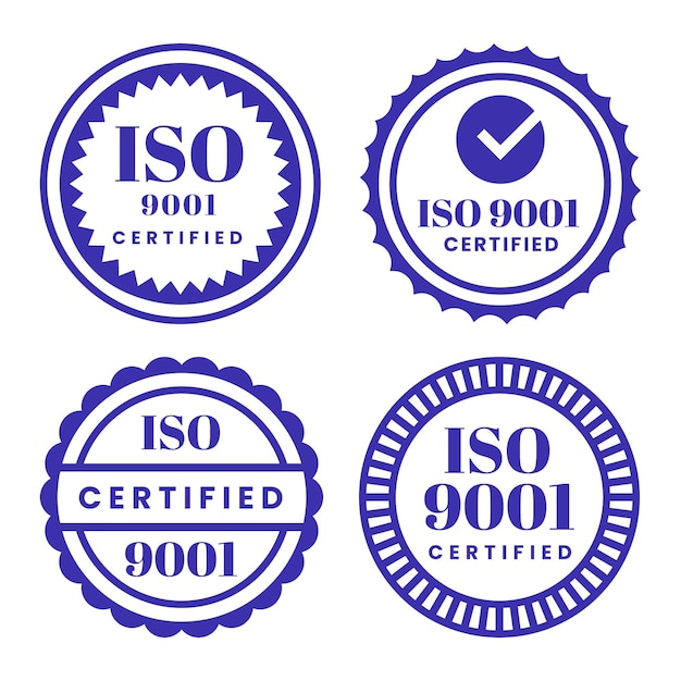 Бесплатное векторное изображение Коллекция штампов сертификации iso