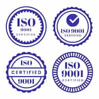 Бесплатное векторное изображение Коллекция штампов сертификации iso