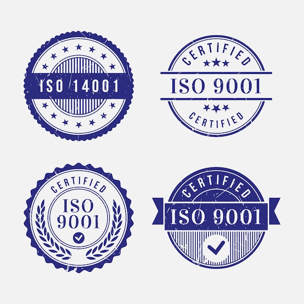 Free vector iso certification stamps template