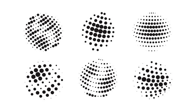 isolate retro Halftone pattern collection