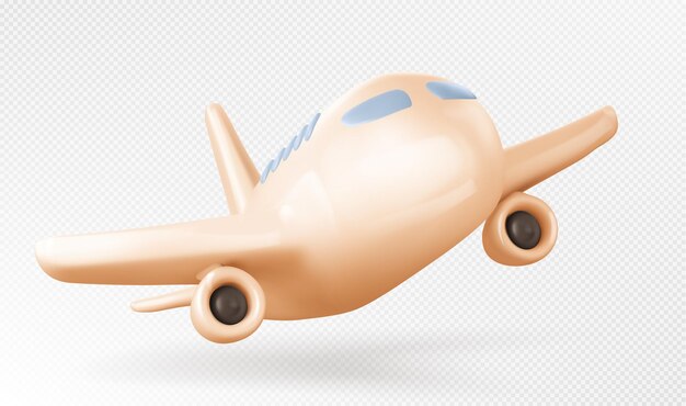 Isolated 3d plane vector jet flight and travel