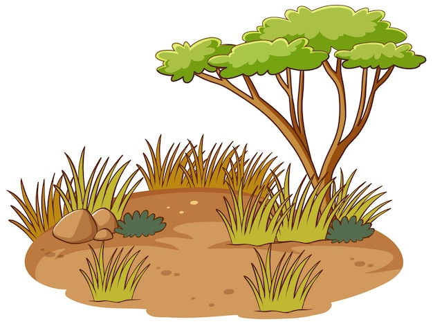 Free vector isolated african forest scene