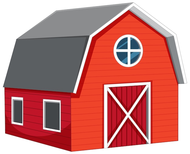 Free vector isolated barn house in cartoon style