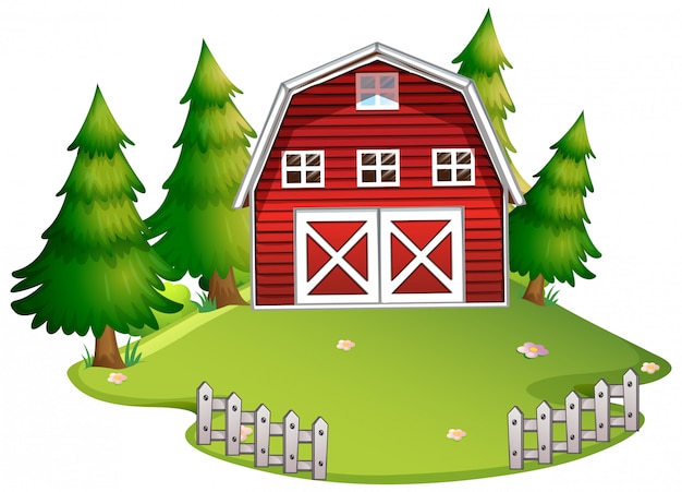 Free vector isolated barn in nature