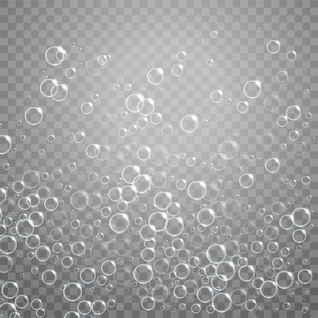 Isolated bubbles floating background