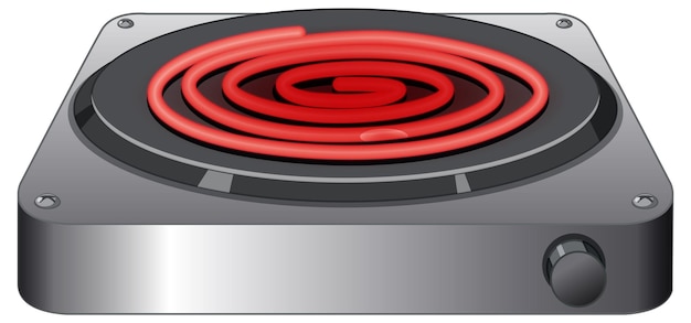 Isolated cartoon of electric coil stove