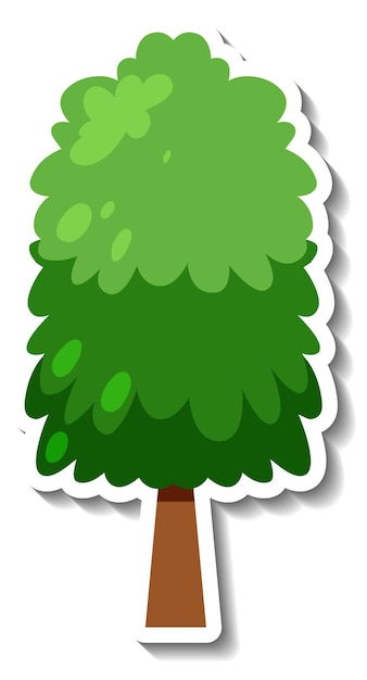 Vettore gratuito adesivo albero cartone animato isolato
