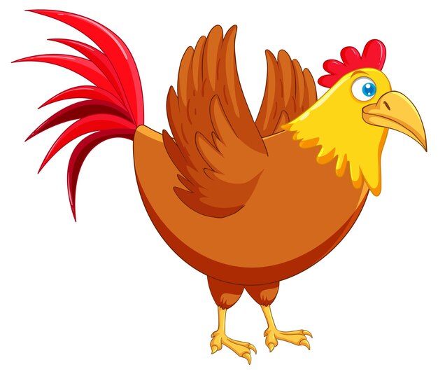 Isolated chicken in cartoon design