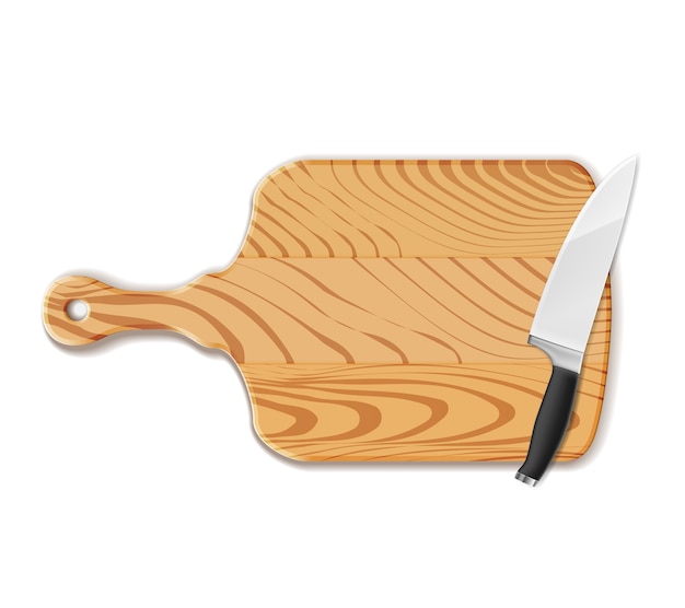 Isolated Chopping board and knife