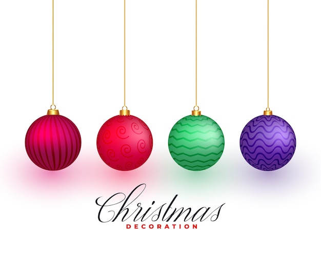 Free vector isolated christmas bauble elements in set of four vector illustration