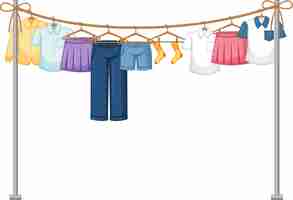 Free vector isolated clothes hanging on white