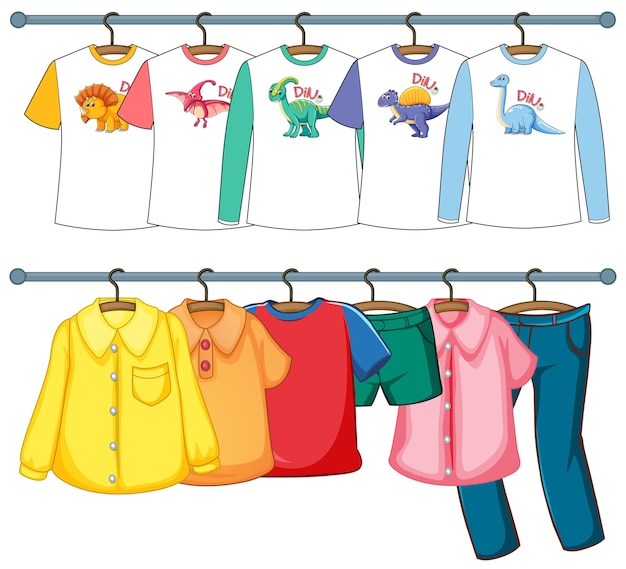 Free vector isolated clothes on the rack display