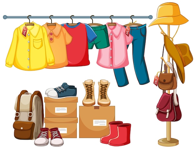 Free vector isolated clothes on the rack display