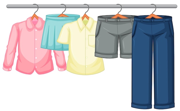 Free vector isolated clothes on the rack display