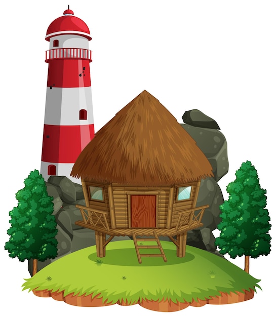 Free vector isolated cottage on white