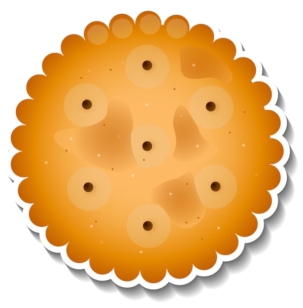 Isolated cracker biscuit in cartoon style