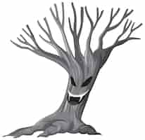 Free vector isolated creey ghost tree