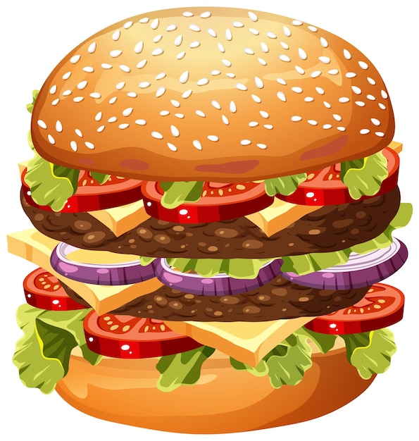 Isolated delicious hamburger cartoon