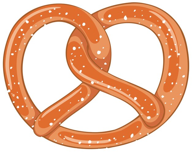 An isolated delicious pretzel cartoon