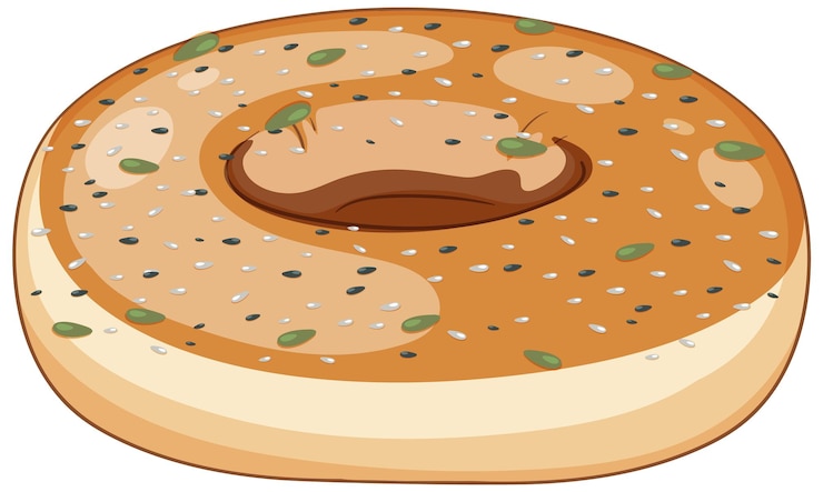 무료 Vector 격리 된 맛있는 참깨 베이글