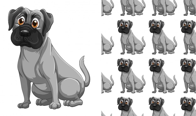 Free vector isolated dog animal pattern cartoon