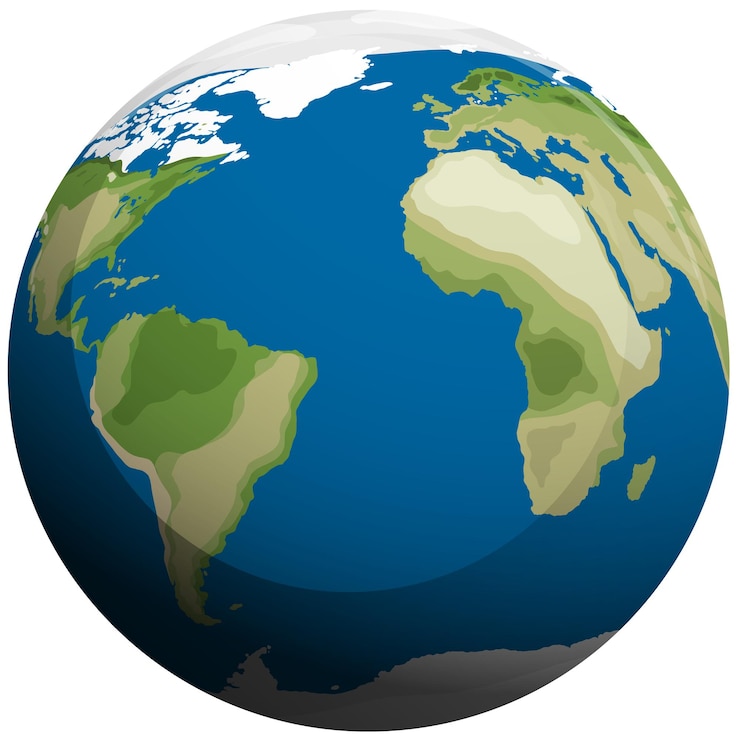 Free Vector isolated earth on white