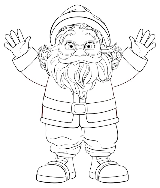 Free vector isolated elderly grandfather cartoon character outline for colouring pages