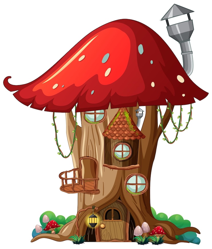 Free Vector isolated fantasy mushroom house