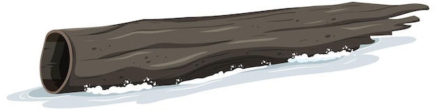 Free vector isolated floating dead log wood