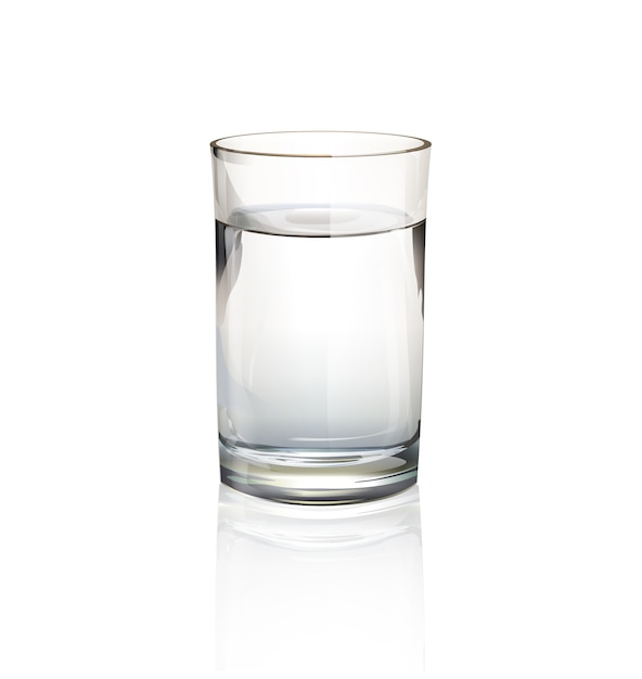 Isolated glass of water