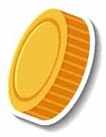 Free vector isolated gold coin in cartoon style