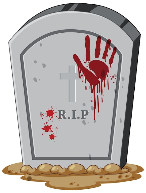 Free vector isolated gravestone on white background