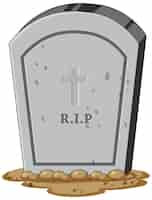 Free vector isolated gravestone on white background