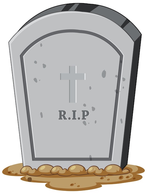 Free Vector isolated gravestone on white background