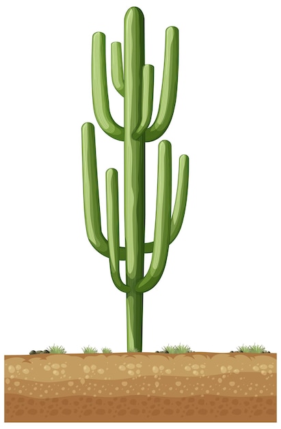 Vettore gratuito cactus verde isolato per l'arredamento