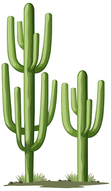 Free vector isolated green cactus for decor