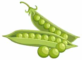 Free vector isolated green peas cartoon