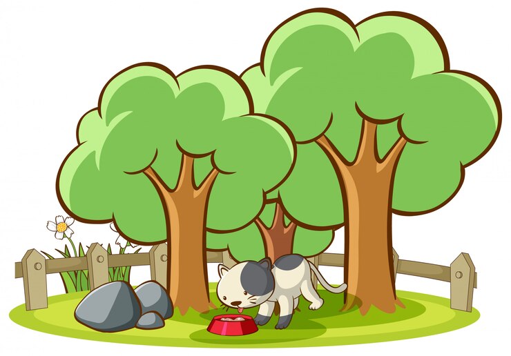 Free Vector isolated hand drawn of cat in the park