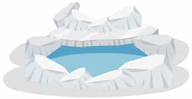 Free vector isolated iceberg pool on white background